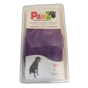 Protex Pawz Rubber Dog Boots Purple Size Large Partial Package One Set